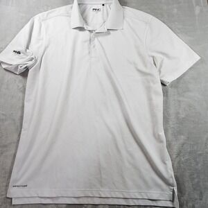 PING GOLF POLO SHIRT SHORT SLEEVE‎ SOLID WHITE SIZE L